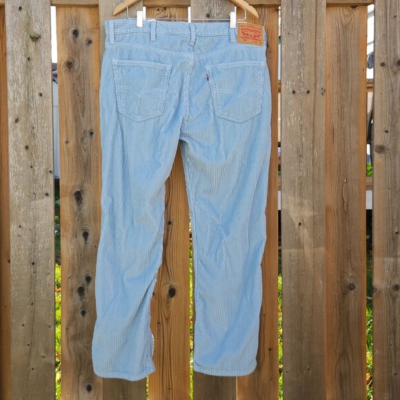 Levis 559 Men’s Size 38 x 30 Premium Wide Leg Soft Corduroy Pants Baby Blue - Picture 6 of 7